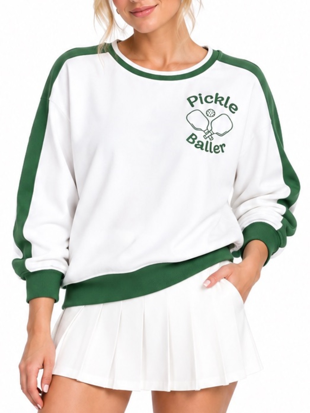 NWT Jane + Delancey Pickle Baller Embroidered Pickleball Sweatshirt Size XL